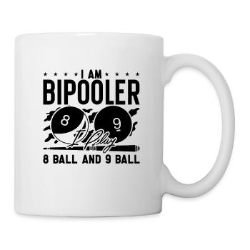 I Am Bipooler I Play Loves Cue Stick Pool Player - Tasse - Weiß - Rechts