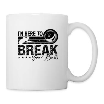 I'm Here To Break Your Retro Cue Stick Pool Player - Tasse - Weiß - Rechts