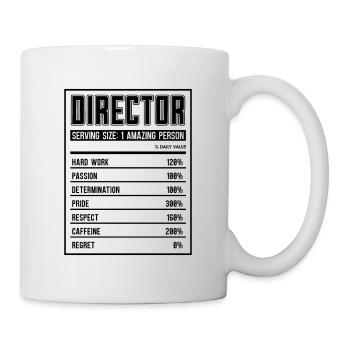 Director Nutrition Facts Cinema Film Directors - Mug - white - Right