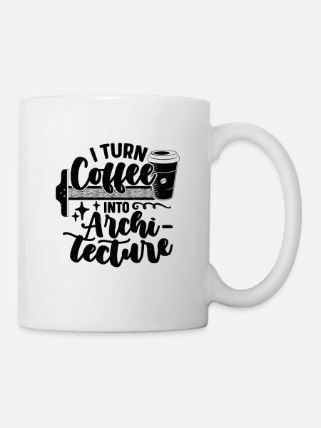 Je transforme le café en architecte constructeur d’architectes - Mug blanc - blanc