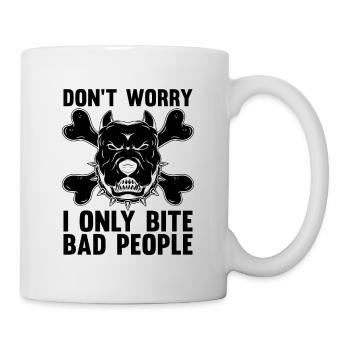Ne vous inquiétez pas, je ne mords que les dresseurs d’animaux gardiens de zoo - Mug blanc - blanc - Droite