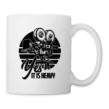 Yes It Is Heavy Retro Filmmaking Camera Operators - Mug - white - Right