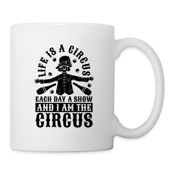 Life Is A Circus Each Day A Juggling Circus Clowns - Mug - white - Right