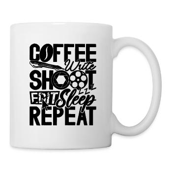 Coffee Write Shoot Edit Movie Director Filmmaker - Mug - white - Right
