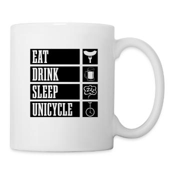 Eat Drink Sleep Unicycle One Wheel Unicyclist - Mug - white - Right
