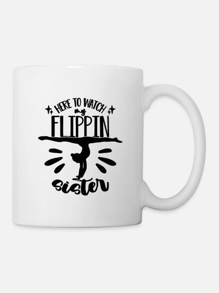 Ici pour regarder mon contorsionniste acrobate backflip - Mug blanc - blanc