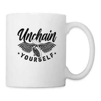 Unchain Yourself Unicycle One Wheel Unicyclist - Mug - white - Right