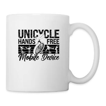 Unicycle Hands Free Mobile Retro One Wheel Cyclist - Mug - white - Right