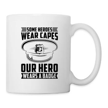 Certains héros portent des capes Policières Policières - Mug blanc - blanc - Droite