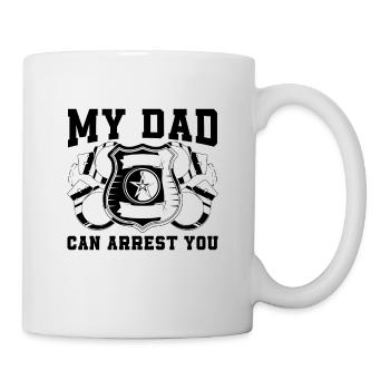 Mon père peut vous arrêter policier policiers - Mug blanc - blanc - Droite