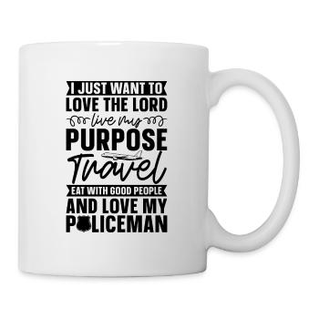 Je veux juste aimer les policiers policiers - Mug blanc - blanc - Droite