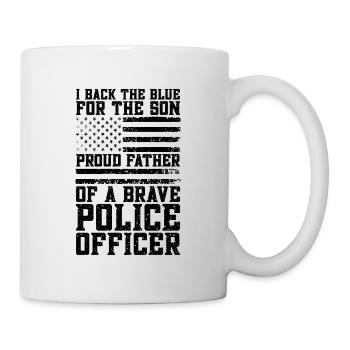 Je soutiens le bleu pour les chefs de police - Mug blanc - blanc - Droite