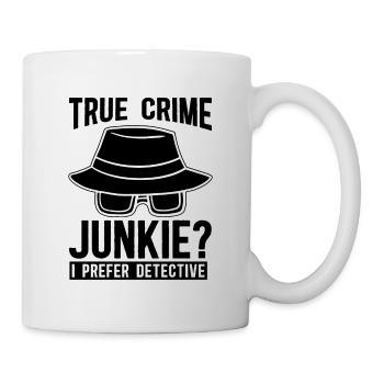True Crime Junkie aime les détectives des forces de l’ordre - Mug blanc - blanc - Droite