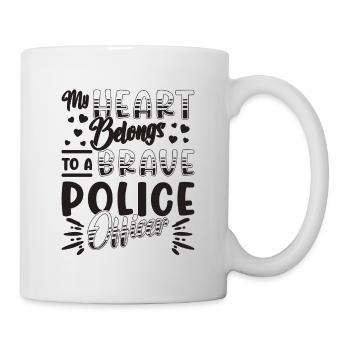 Mon cœur appartient à un policier courageux - Mug blanc - blanc - Droite