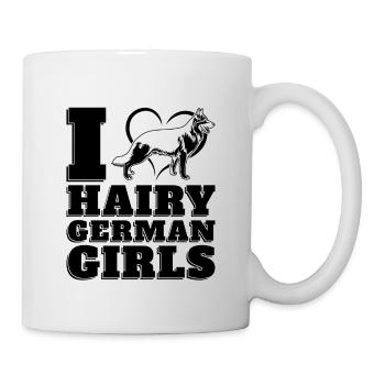 I Heart Hairy Police Dogs German Shepherd Lover - Mug - white - Right