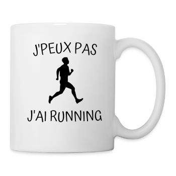 J'peux Pas J'ai Running - Cadeau Sport Humour - Mug blanc - blanc - Droite