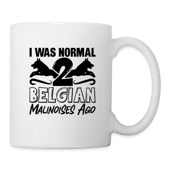 J’étais normal 2 Chien policier belge Malinois amant - Mug blanc - blanc - Droite