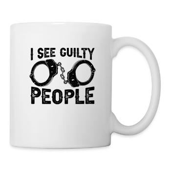 Je vois des personnes coupables Agents correctionnels de probation - Mug blanc - blanc - Droite