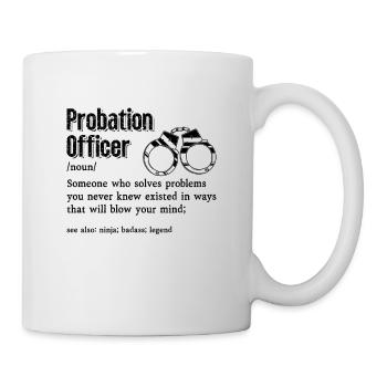 Agent de probation quelqu’un qui a corrigé la police - Mug blanc - blanc - Droite