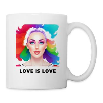 Cute LGBT Girl Colorful Love is Love Pride - Mug - white - Right