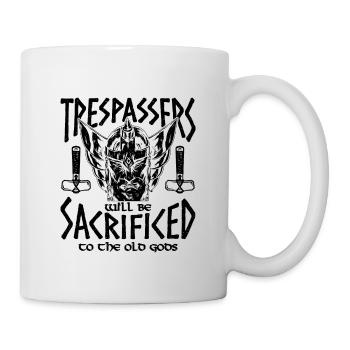Trespassers Will Be Valkyrie Norse Mythology Lover - Tasse - Weiß - Rechts