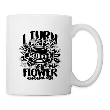 Je transforme le café en fleuriste bouquet fleuriste fleuristes - Mug blanc - blanc - Droite