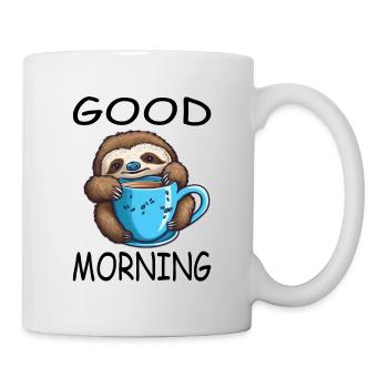 Paresseux avec tasse de cacao Good Morning Design - Mug blanc - blanc - Droite