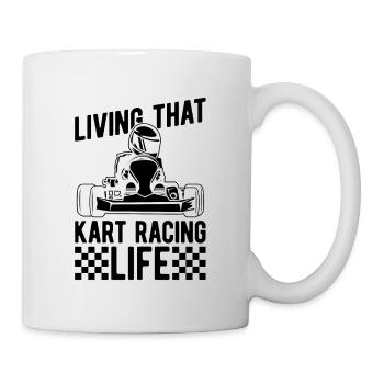 Vivre ce Kart Racing Motorsport Kart Racer - Mug blanc - blanc - Droite