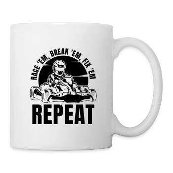 Race 'Em Break 'Em Kart Racing Karting Kart Racer - Mug - white - Right