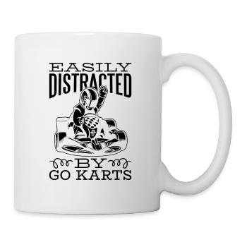 Facilement distrait par Go Karts Racetrack Kart Racer - Mug blanc - blanc - Droite