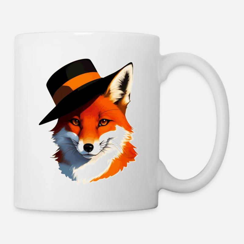 Renard au chapeau - Mug blanc - blanc