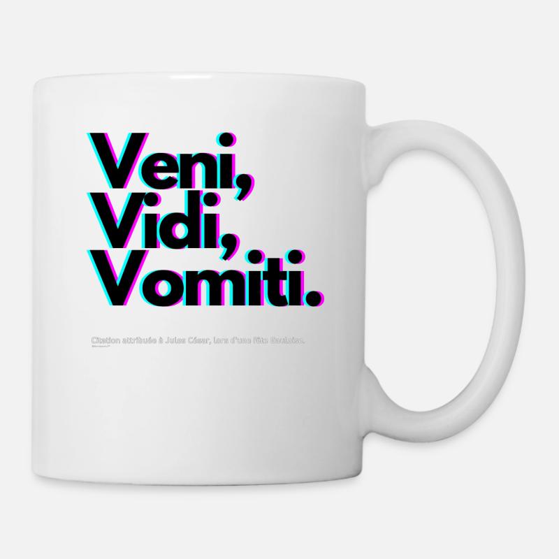 Citation Drôle de Jules César - Veni, Vidi, Vomiti - Mug blanc - blanc