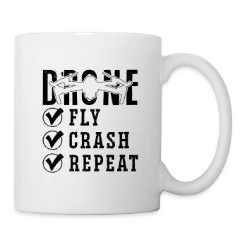 Fly Crash Repeat Fpv Race Multicopter Drone Racer - Mug blanc - blanc - Droite