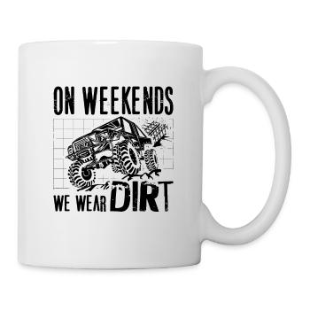 On Weekends We Wear Dirt Roadtrip Off-Road Racer - Tasse - Weiß - Rechts