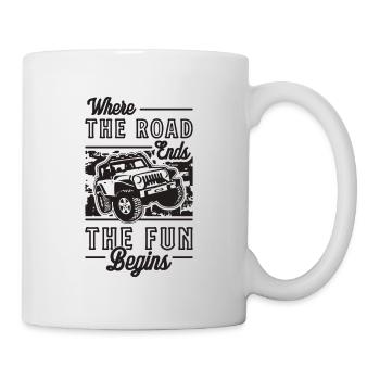 Where The Road Ends The Roadtrip Off-Road Racer - Tasse - Weiß - Rechts