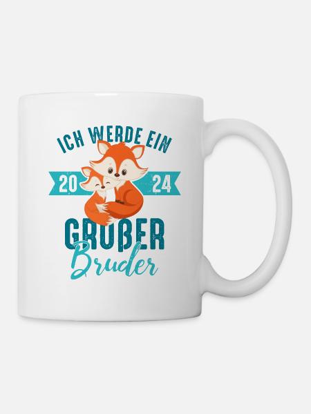 Ich werde großer Bruder 2024 Fuchs Baby Junge - Tasse - Weiß