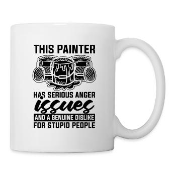 Ce peintre a une colère sérieuse peignant des peintres - Mug blanc - blanc - Droite