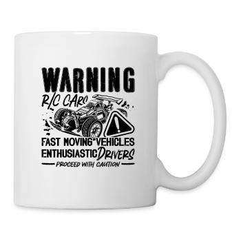 Warning R/C Cars Fast Remote Controlled RC Racer - Mug - white - Right