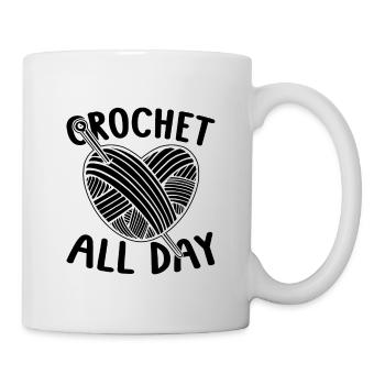 Crochet Toute la Journée Crochet Tricoter Crochet Crochet Lover - Mug blanc - blanc - Droite