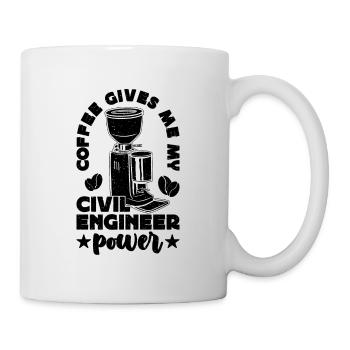 Coffee Gives Me My Civil Engineer Civil Engineers - Tasse - Weiß - Rechts