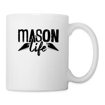 Mason Life Ciment Construction Finisseurs de béton - Mug blanc - blanc - Droite