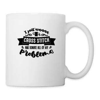 Je veux juste croiser la broderie Cross Stitch Lover - Mug blanc - blanc - Droite