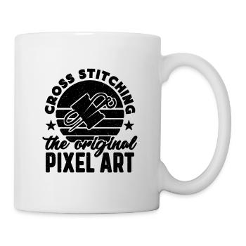 Couture croisée La couture rétro Pixel originale - Mug blanc - blanc - Droite