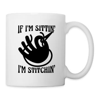 Si je suis assis, je suis un amant de mailles de croix - Mug blanc - blanc - Droite