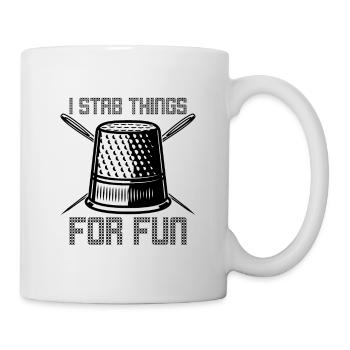 I Stab Things For Fun Knitting Cross Stitch Lover - Mug - white - Right