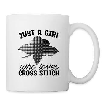 Juste une fille qui aime la courtepointe Lover au point de croix - Mug blanc - blanc - Droite