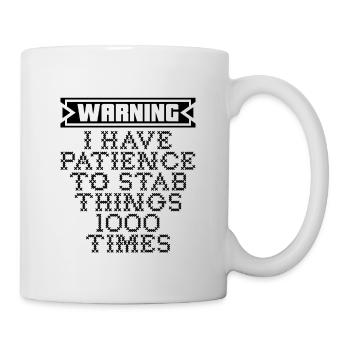 Avertissement j’ai de la patience Couture Point de croix Amant - Mug blanc - blanc - Droite