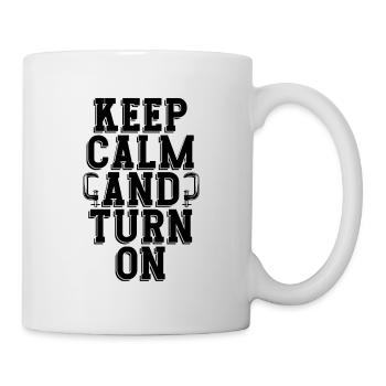 Restez calme et tournez Atelier de tournage sur bois - Mug blanc - blanc - Droite