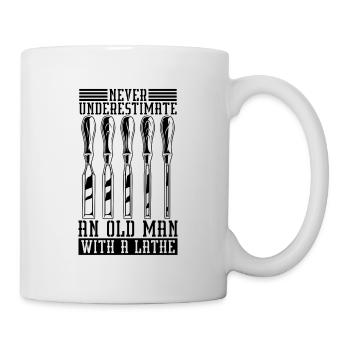 Never Underestimate An Old Craftsmen Woodturner - Mug - white - Right