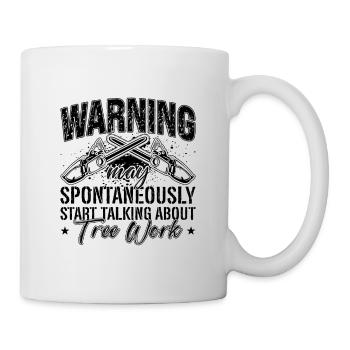 Warning May Spontaneously Woodworker Wood Carver - Mug - white - Right
